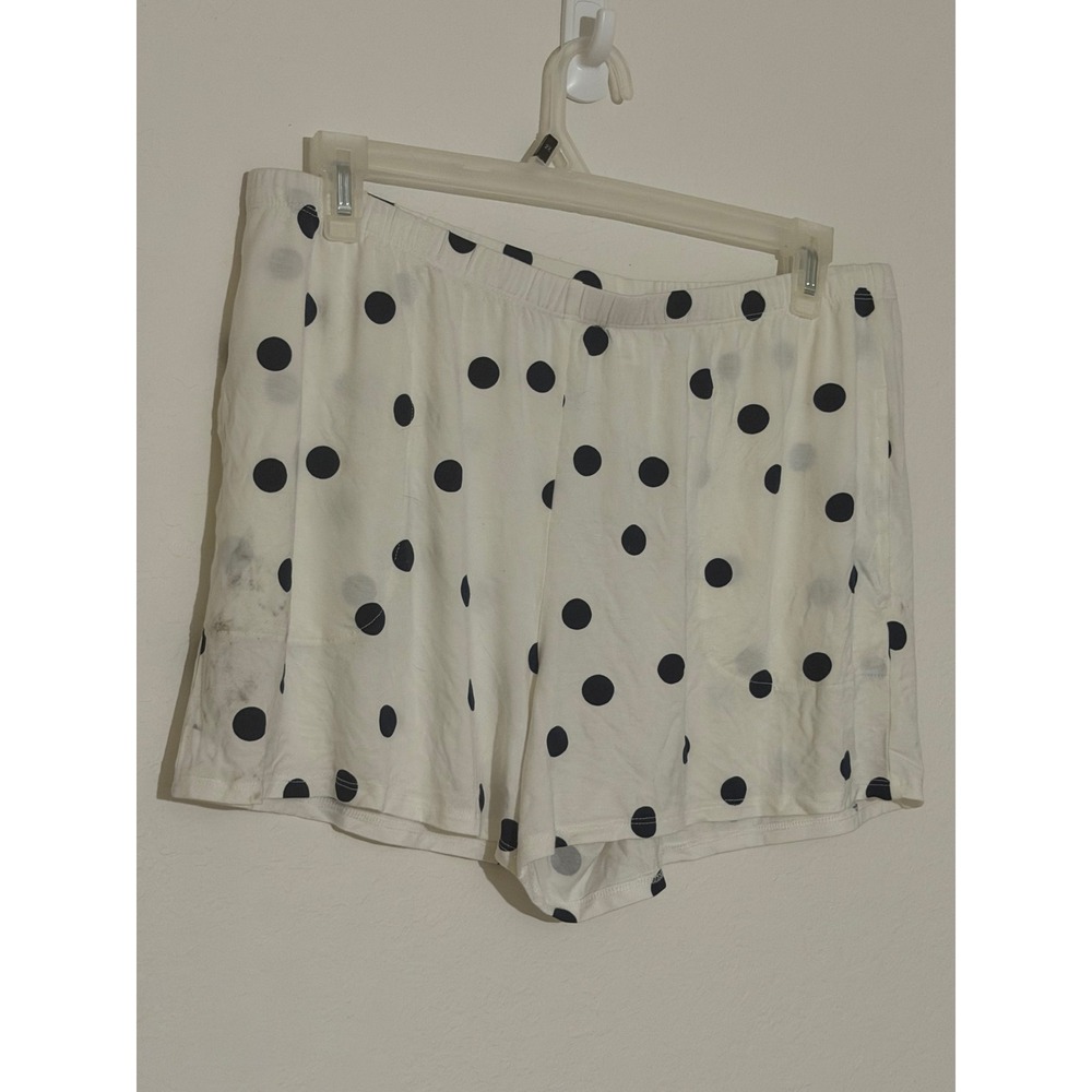 Soma Cool Nights Pajama Shorts Whimsy Dot Ivory Navy Large 570301505 NWT Flaw